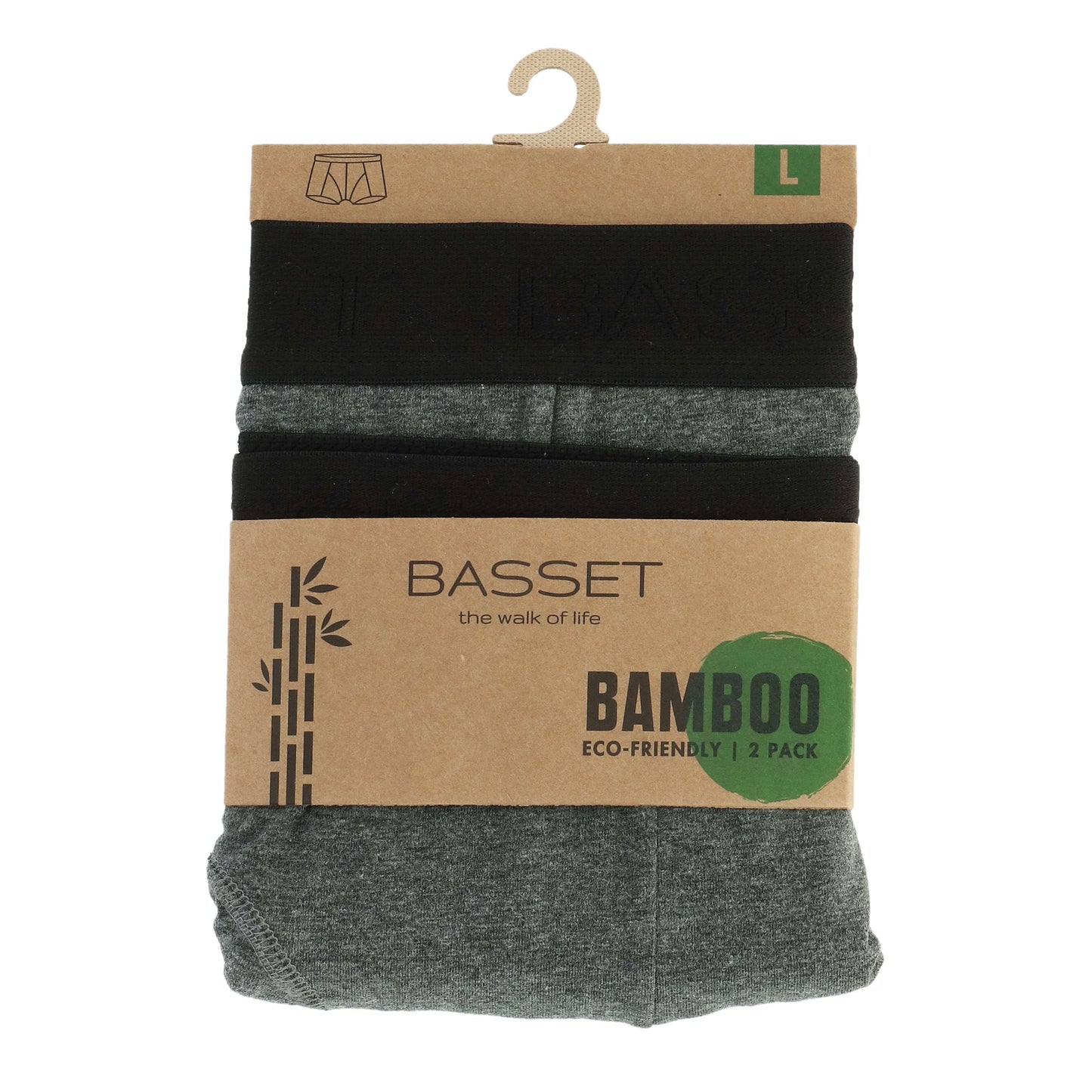 Bamboo Boxershort 2p Basset 31050 6900 antracite